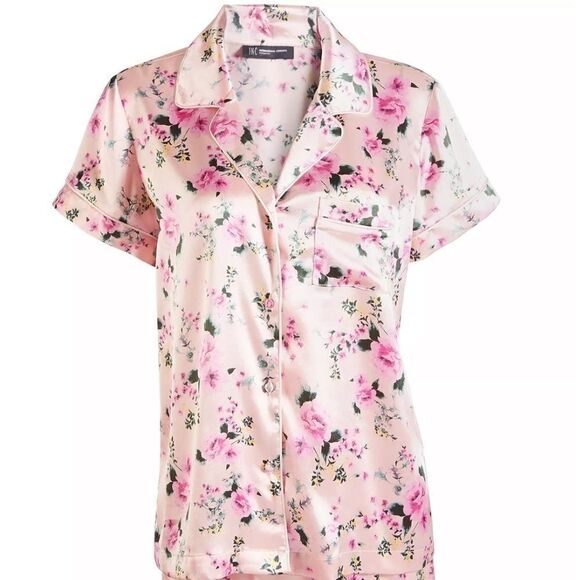 New INC Girl's Mommy & Me Satin Notched Collar Top & Shorts Pajamas Set 6 X - Picture 2 of 7